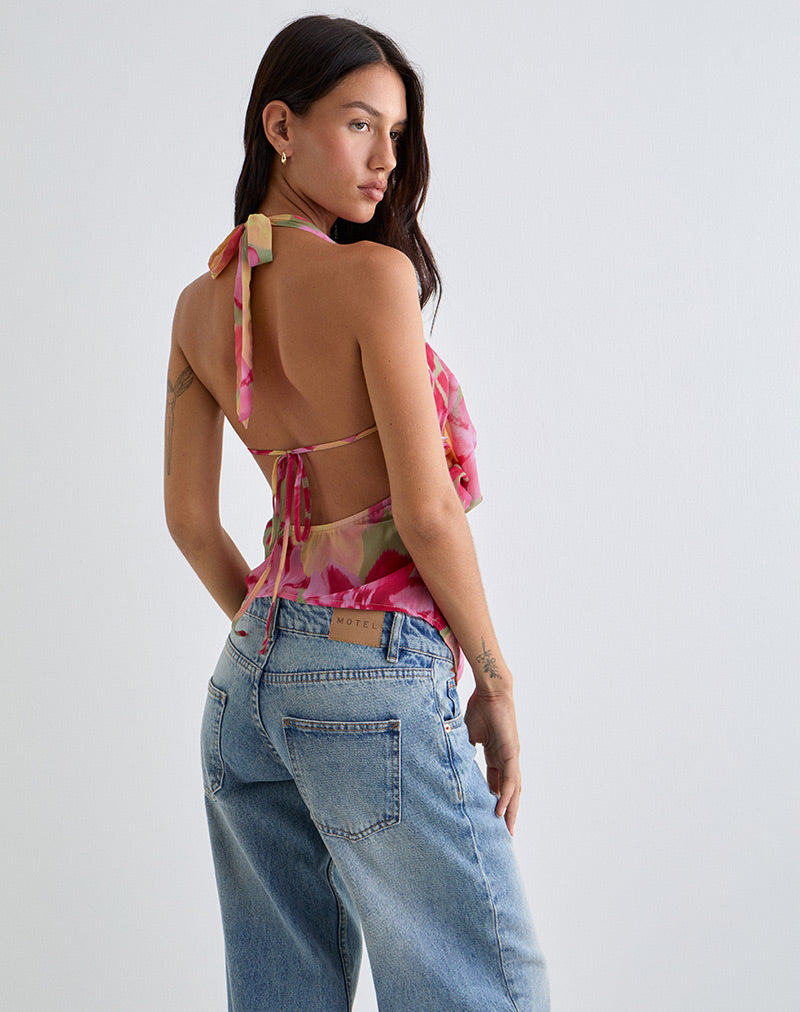 Bild von Duma Cowl Halter Top in Bold Multi Colour Floral