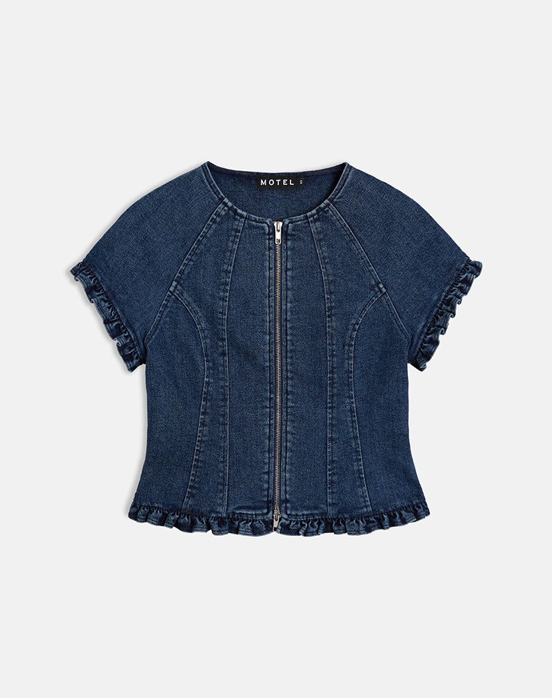 Bild von Dunya Top in Chambray Vintage Blau