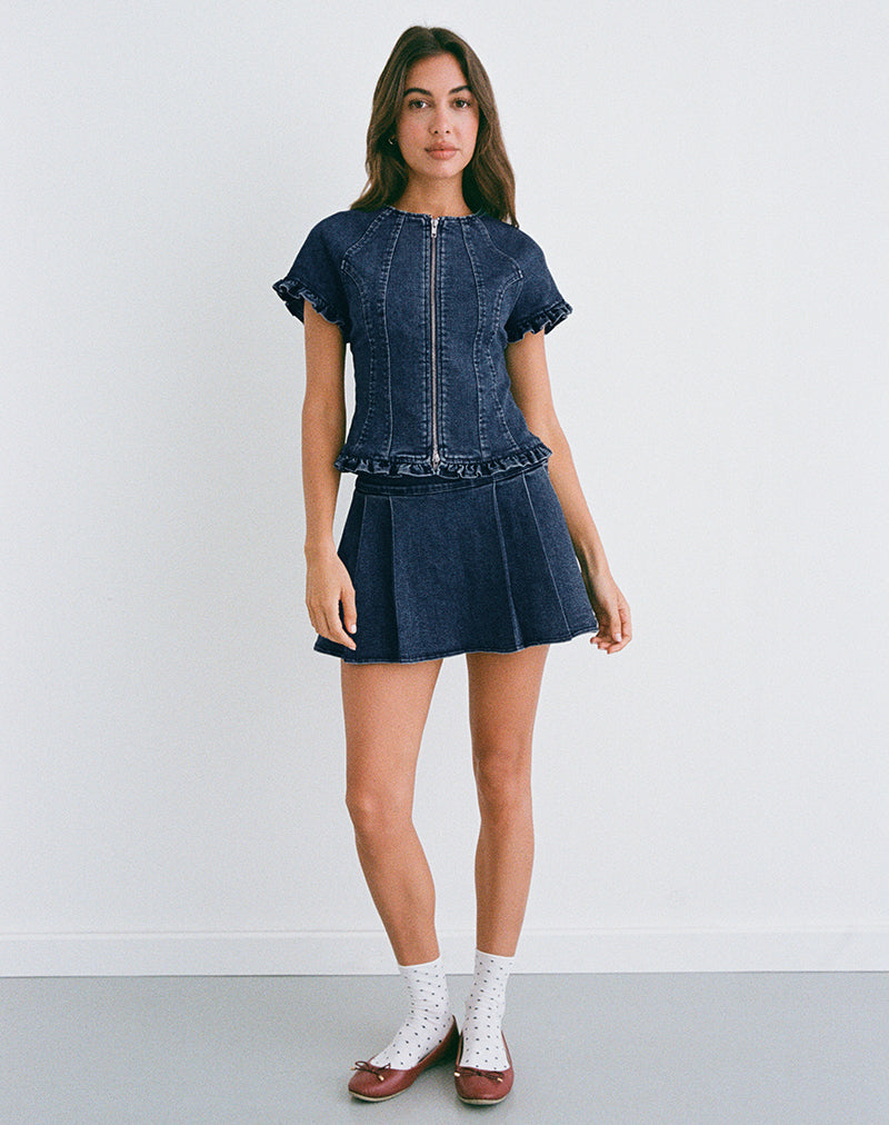 Bild von Dunya Top in Chambray Vintage Blau