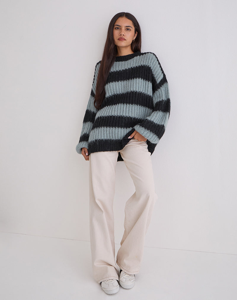 Image of Daren Pullover in Grau und Anthrazit gestreift