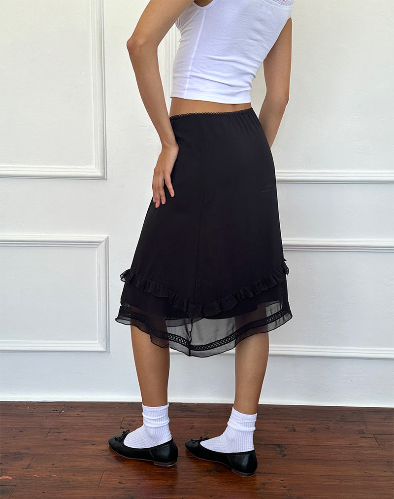 Bild von Lenuta Chiffon Midirock in Schwarz