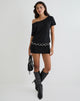 Image of Edwina Schulternahes Minikleid in Schwarz