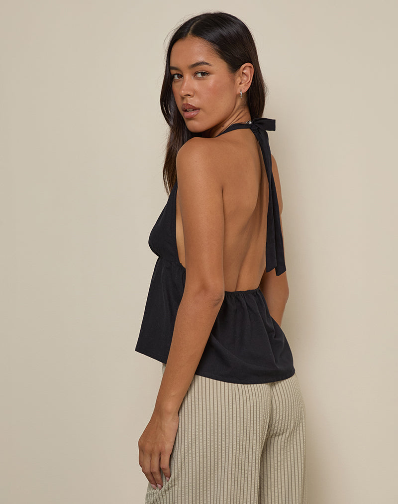 Bild von Eldana Neckholder-Top in Schwarz