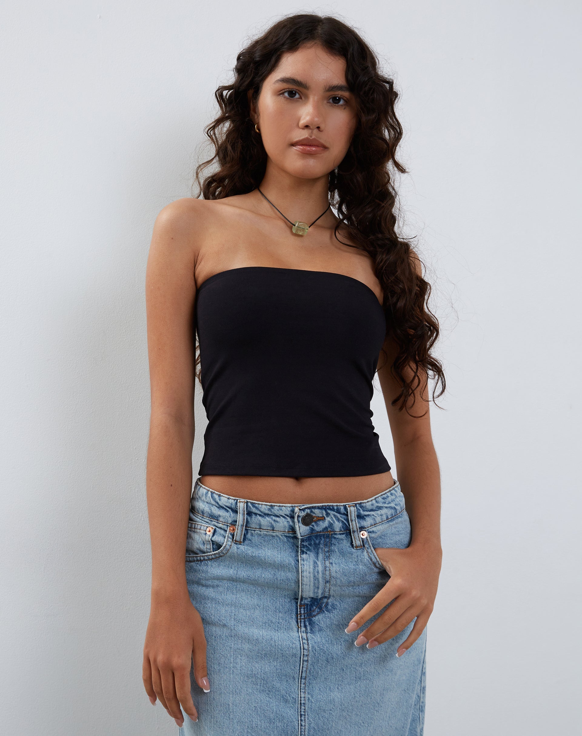 Bild von Elia Heavy Lycra Bandeau Top in Lycra Schwarz