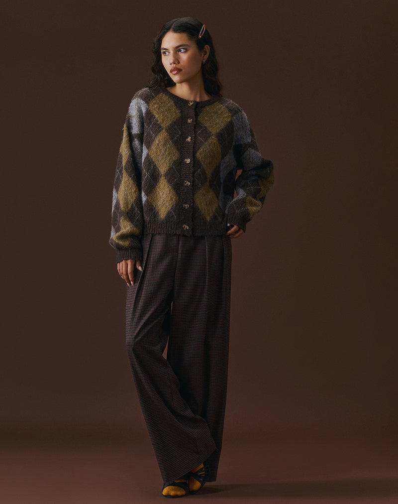 Image of Eliana Strickjacke in Argyle Braun