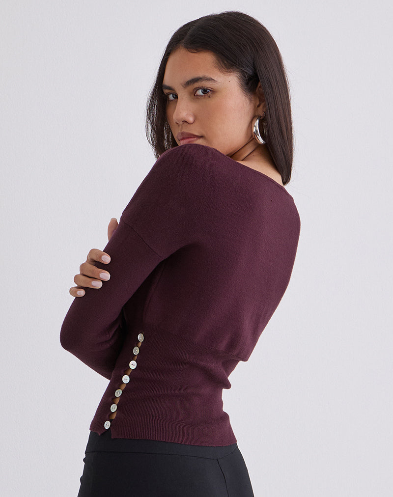 Elira Top in Knit Plum