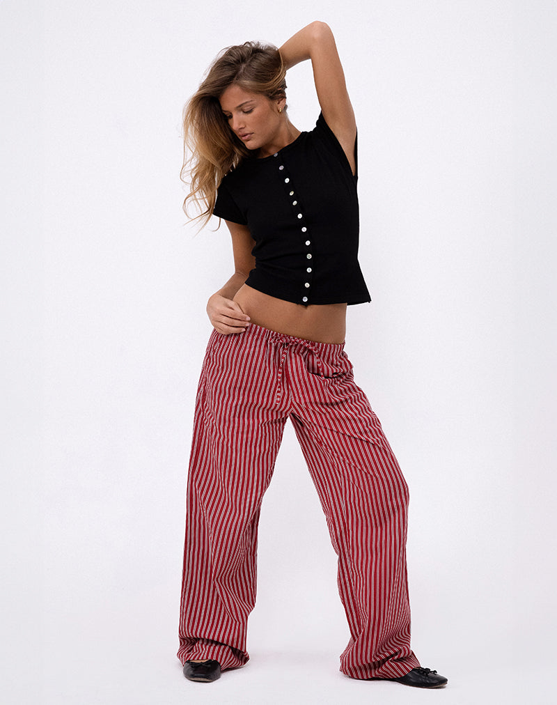 Image of Lirura Freizeithose in Maroon Stripe