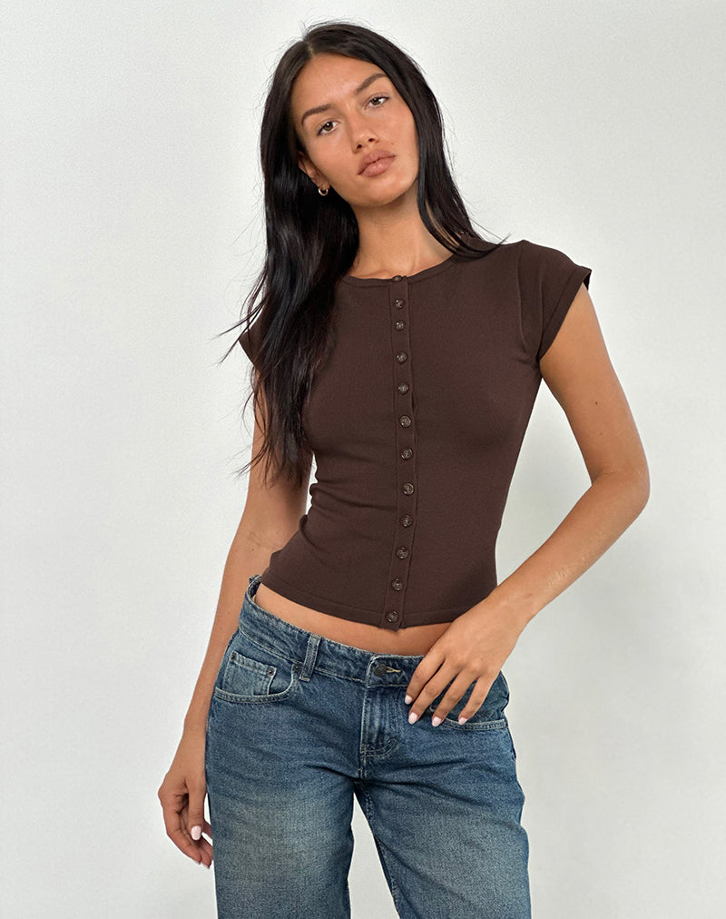 Bild von Elmira Top in Knit Bitter Chocolate