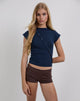 Bild von Elyra Asymmetrisches Top aus Strick in Navy