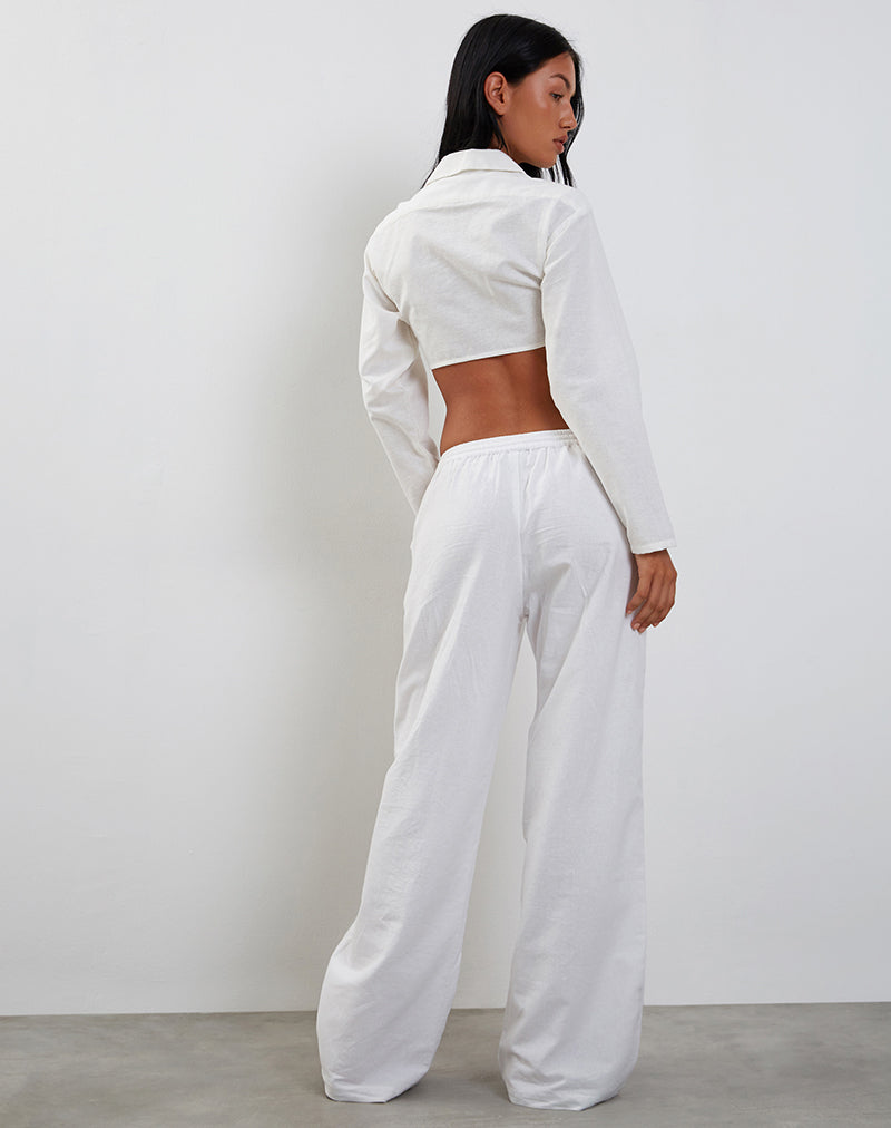 Image von Elyse Cropped Shirt in Off White