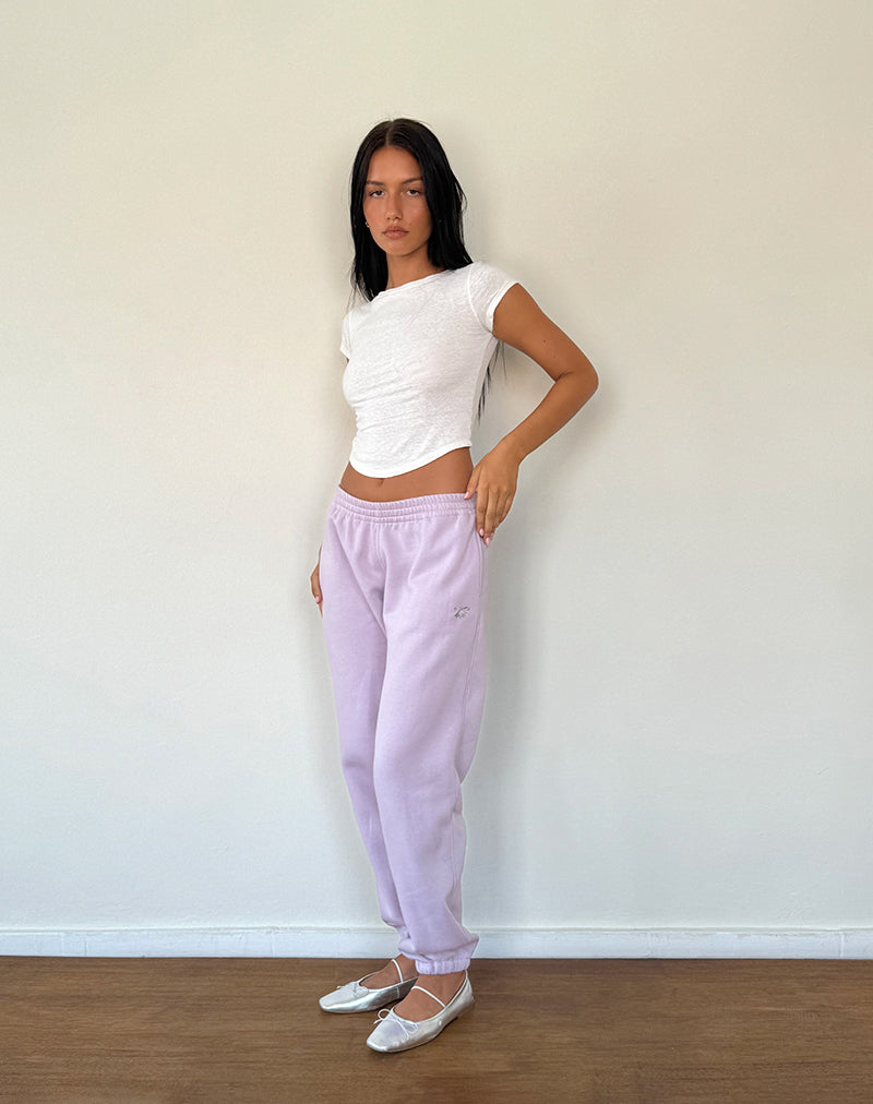Image of Em Jogger in Violett-Grau mit Schleifen-Stickerei