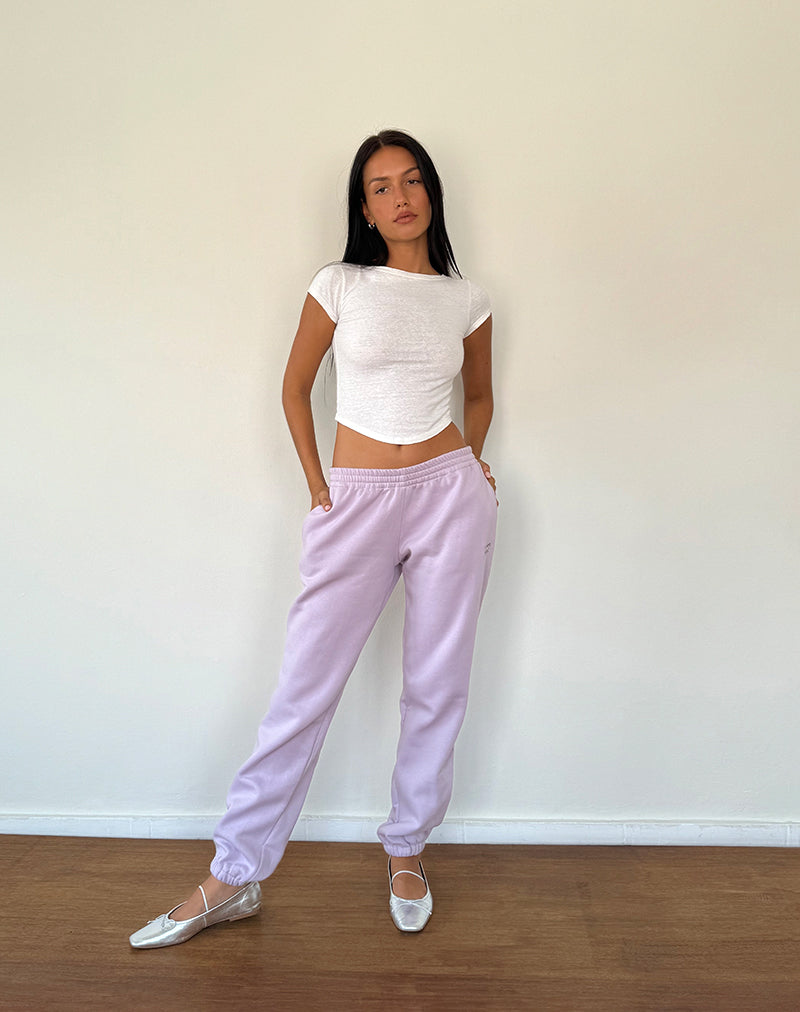Image of Em Jogger in Violett-Grau mit Schleifen-Stickerei