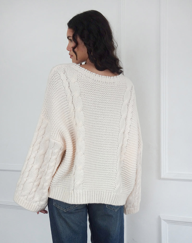 Image of Emarti Pullover in Luxe Chunky Knit Elfenbein