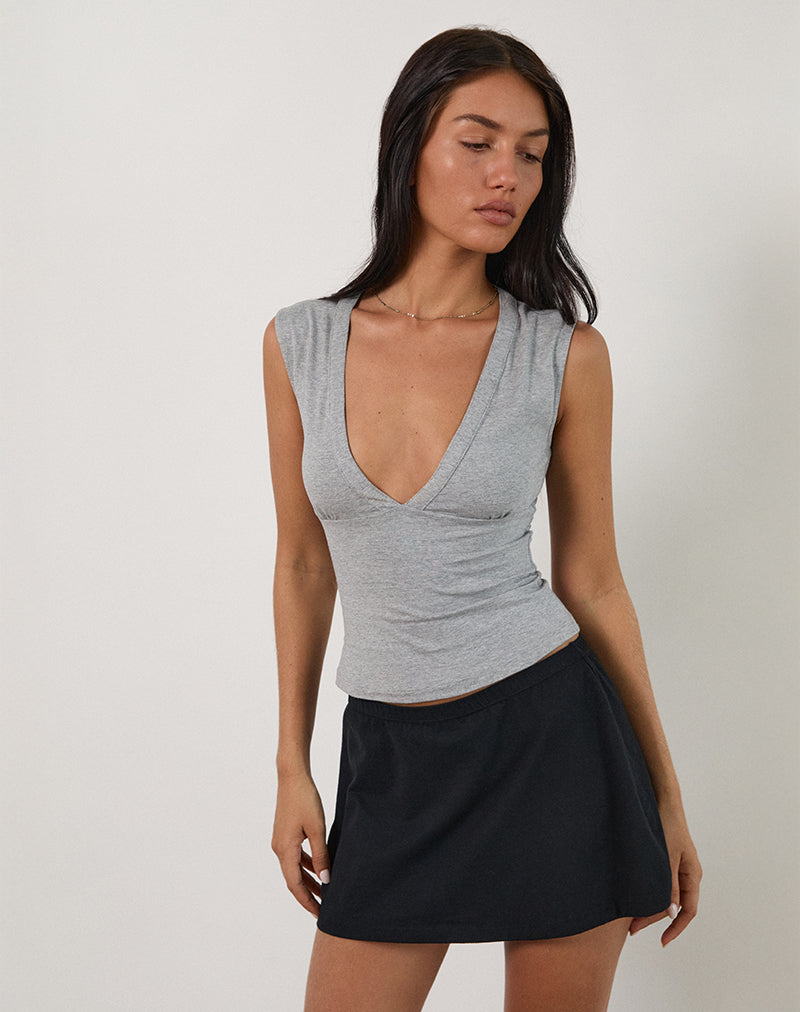 Bild von Emberly Plunge Top in Grau meliert