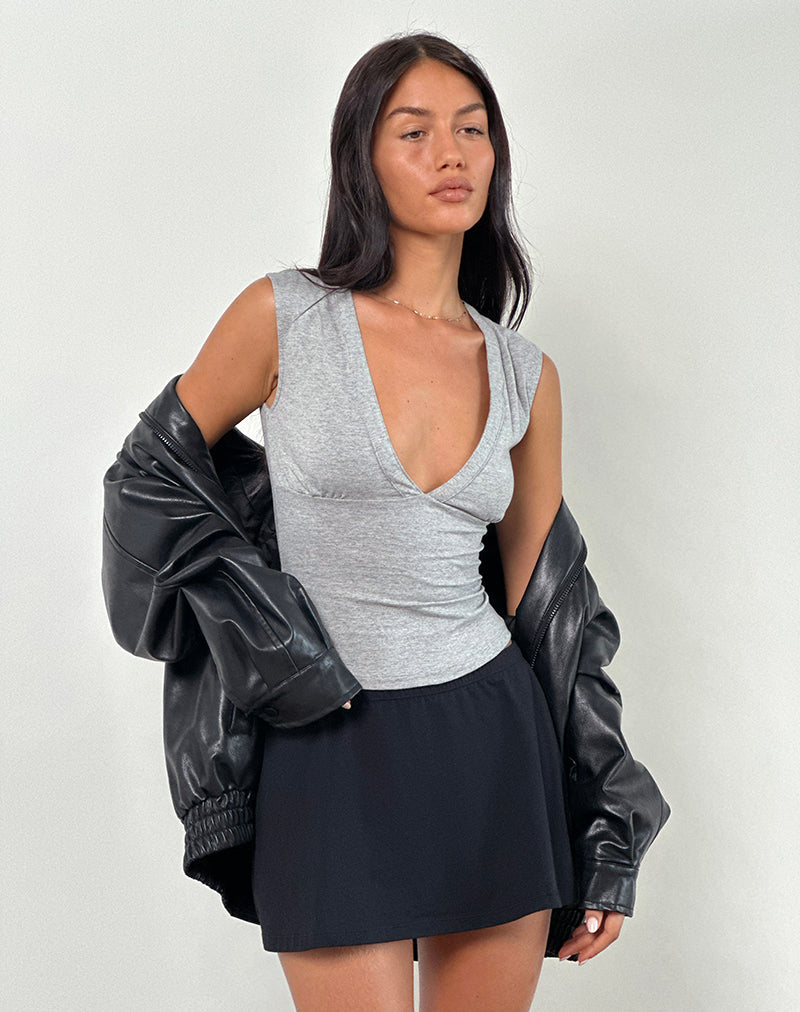 Bild von Emberly Plunge Top in Grau meliert