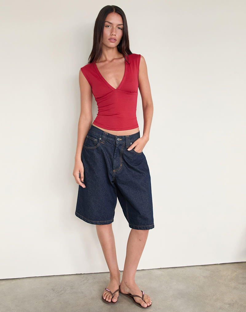 Bild von Emberly Plunge Top in Adrenaline Rot