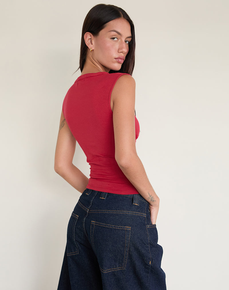 Bild von Emberly Plunge Top in Adrenaline Rot