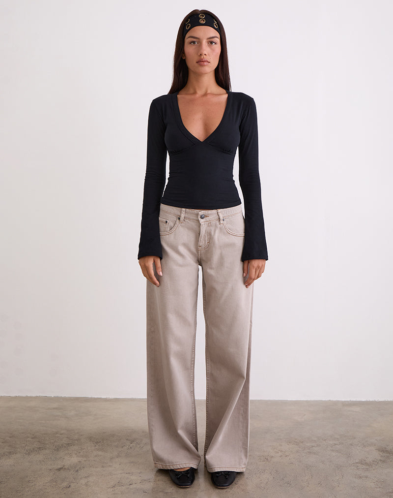 Bild von Low Rise Roomy Jeans in Pebble
