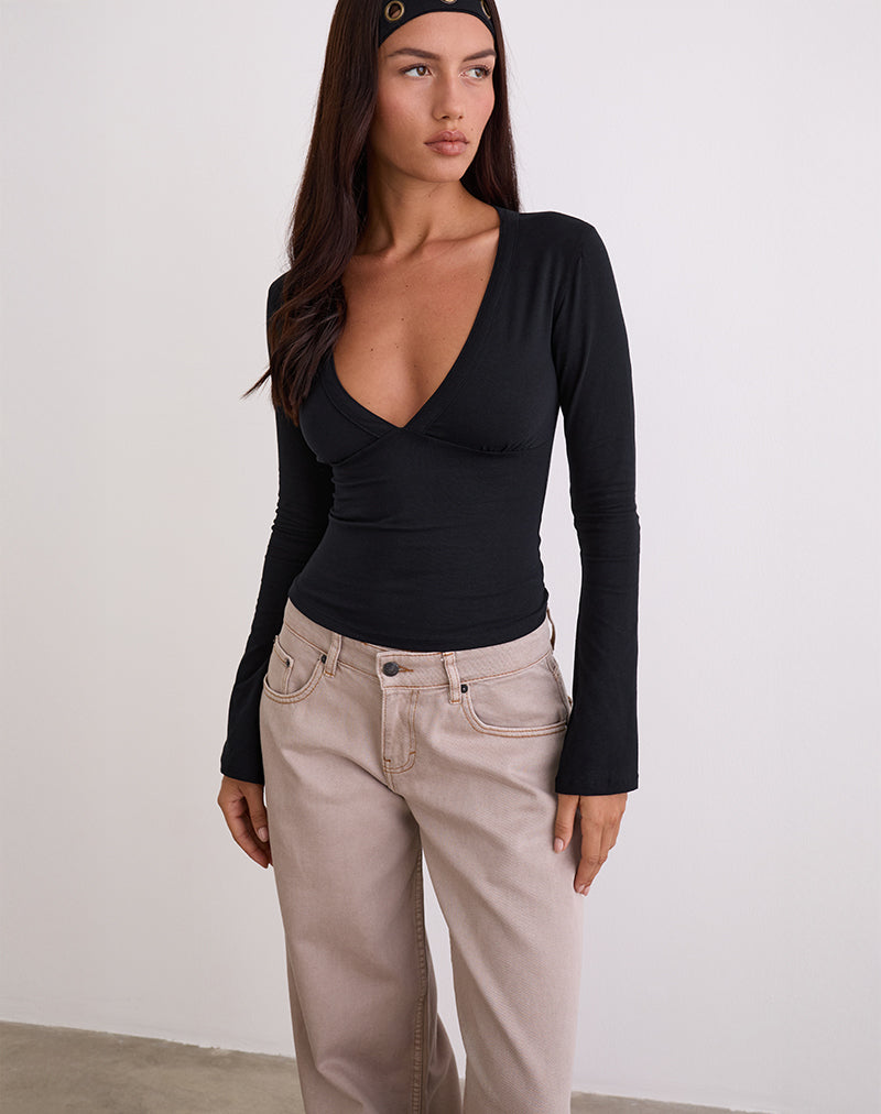 Emesy Langärmeliges Top in Schwarz