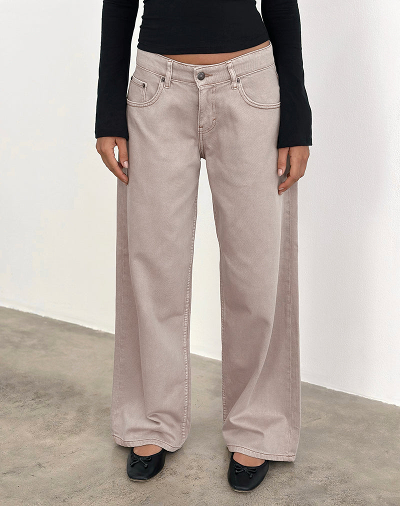 Geräumige Low Rise Jeans in Pebble