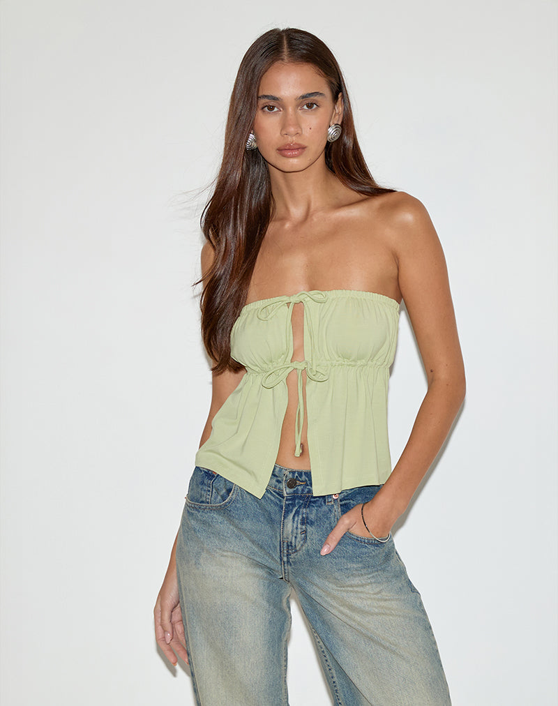 Ender Bandeau-Top aus Rayon in Pistazie