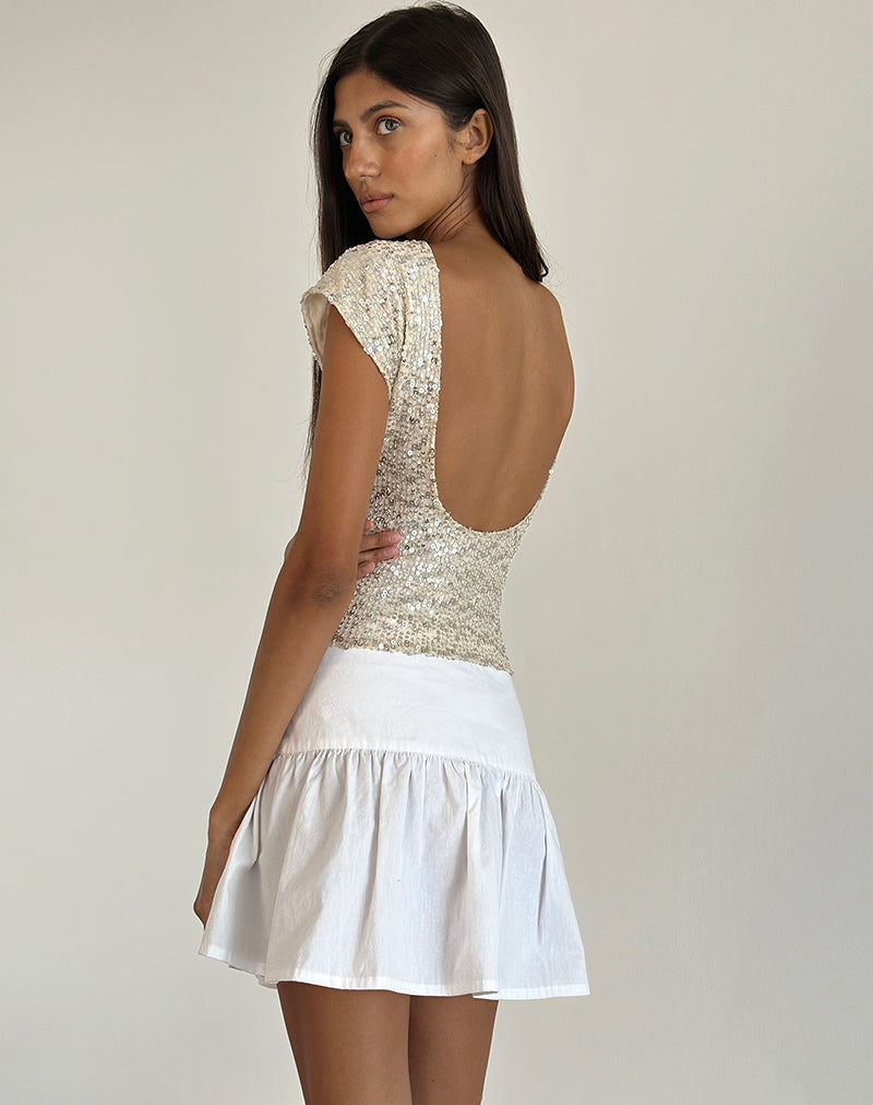 Bild von Erica Rückenfreies Top in Neutral Pailletten