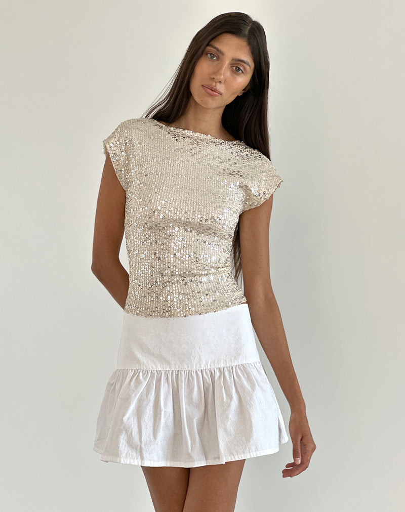 Bild von Erica Rückenfreies Top in Neutral Pailletten