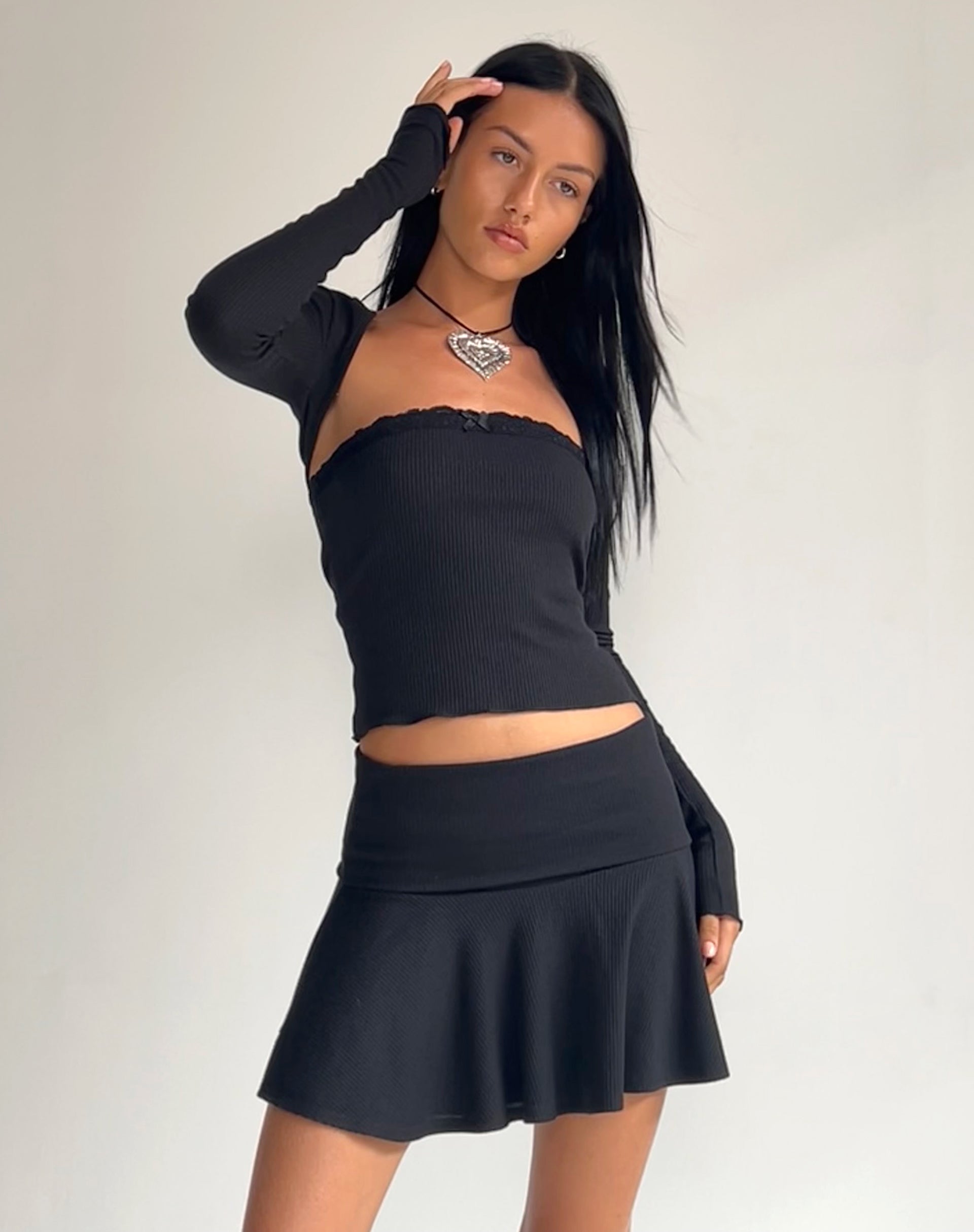 Bild von Orla Micro Mini Rib Rock in Schwarz