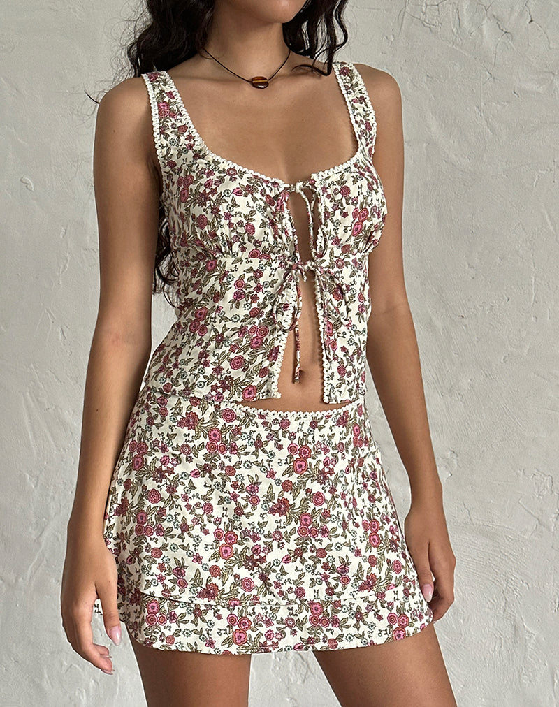 Luiso Minirock in Vintage Bloom Elfenbein