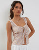 Bild von Esau Tie Front Top in 70s Prairie Girl Floral