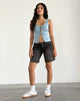 Bild von Esau Tie Front Top in Private Slub Nantucket Blue