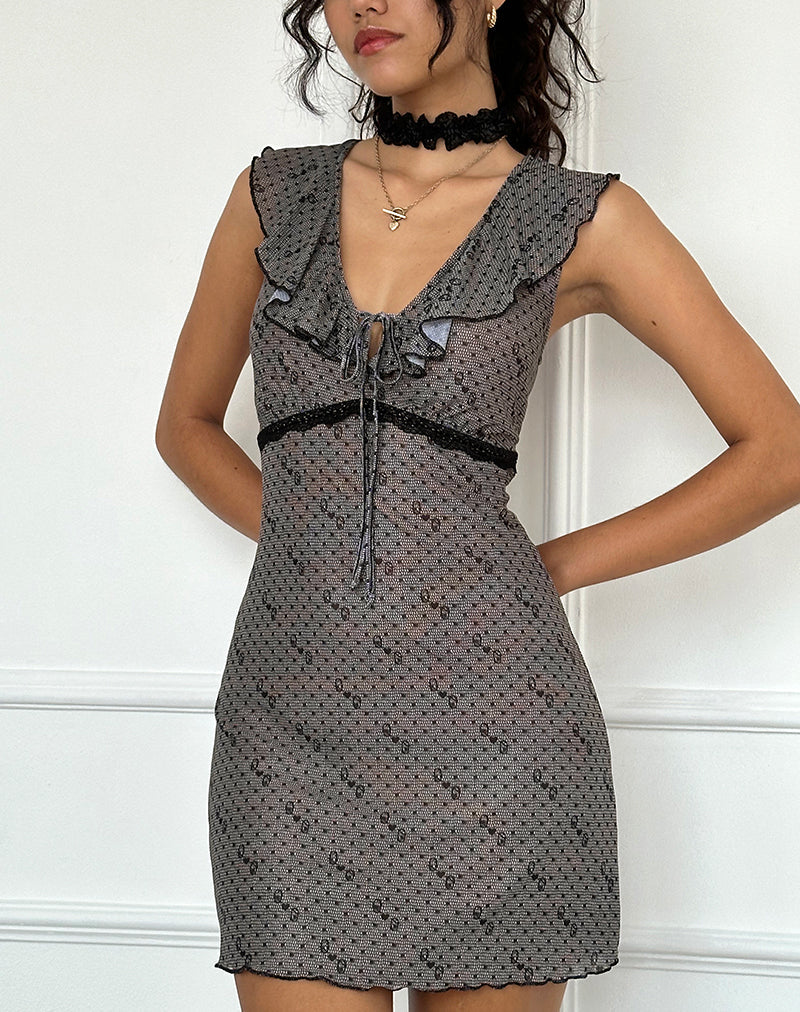 Bild von Esther Mesh Mini Dress in Queen of Heart Print