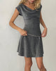 Image of Estrella Mini-Kleid mit Rundhalsausschnitt in Schwarz Shimmer