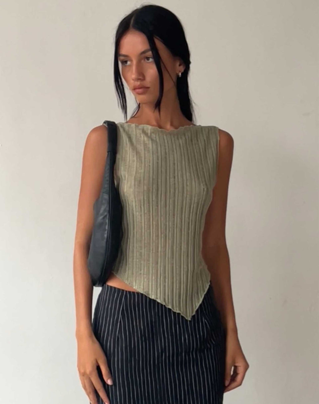 Etta Strickweste Top in Salbei