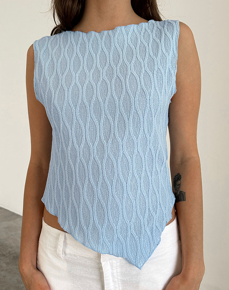 Bild von Etta Vest Top in Crinkle Blue