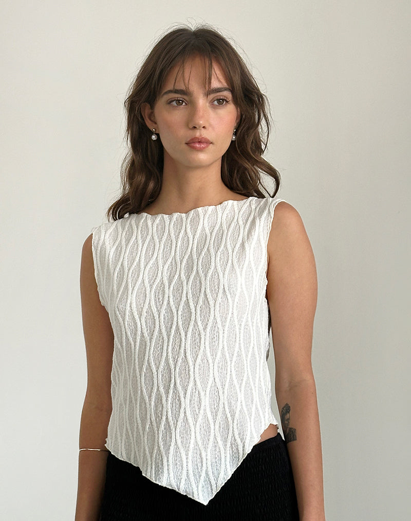 Bild von Etta Vest Top in Crinkle Ivory