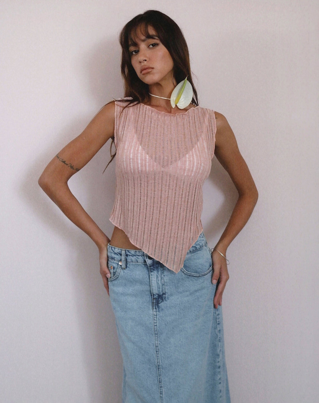 Etta gestrickt Weste Top In Rosa
