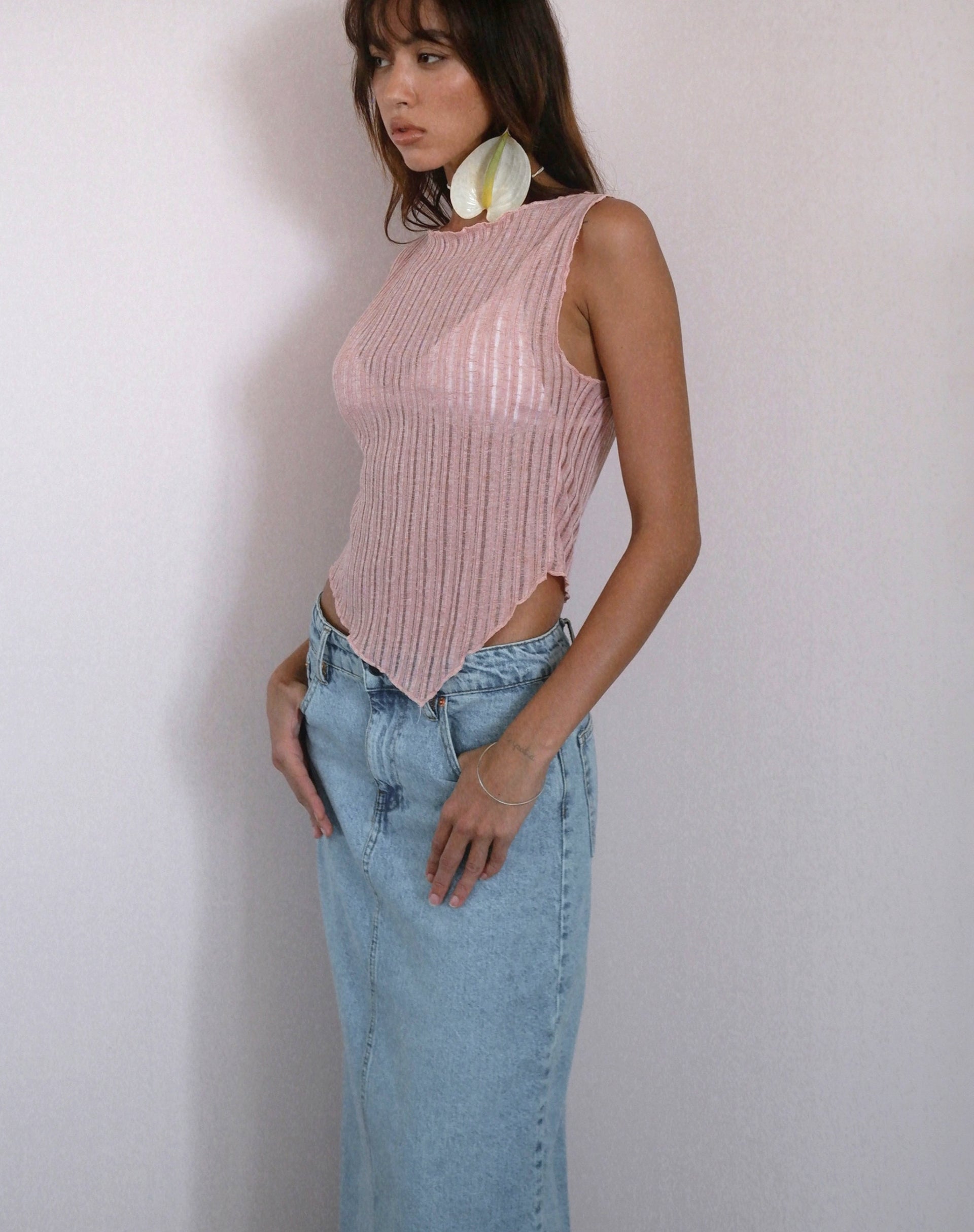 Bild von Etta Knitted Vest Top In Pink