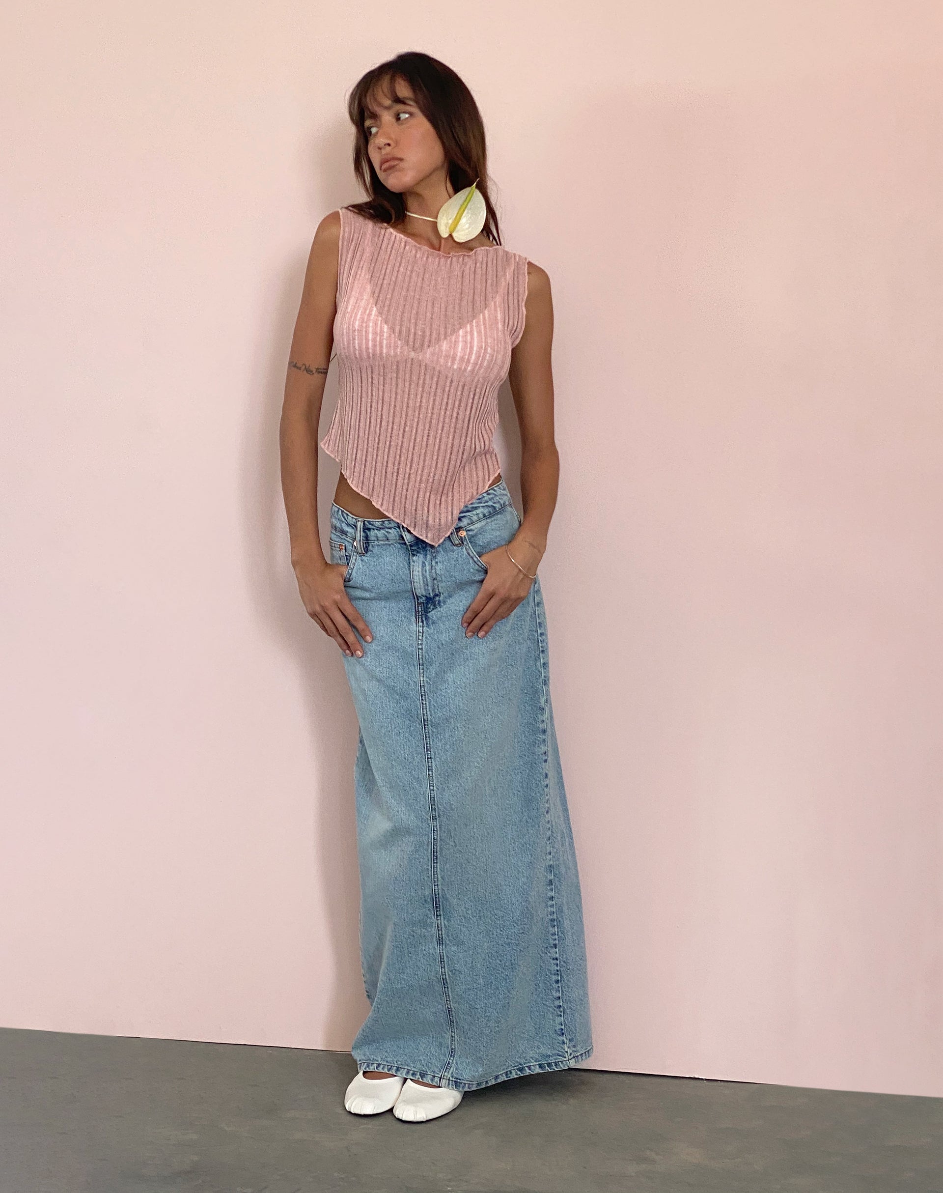Bild von Etta Knitted Vest Top In Pink