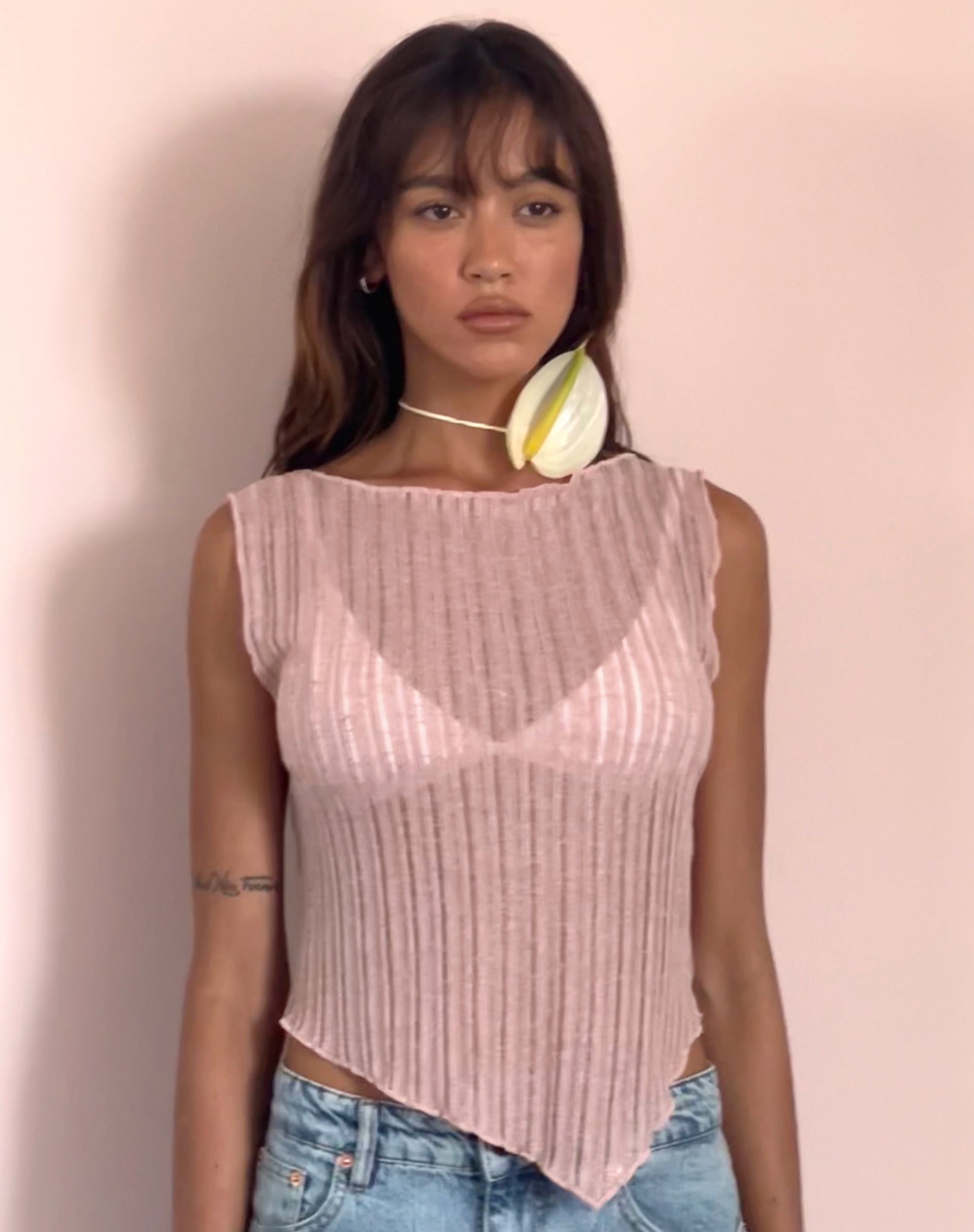 Bild von Etta Knitted Vest Top In Pink