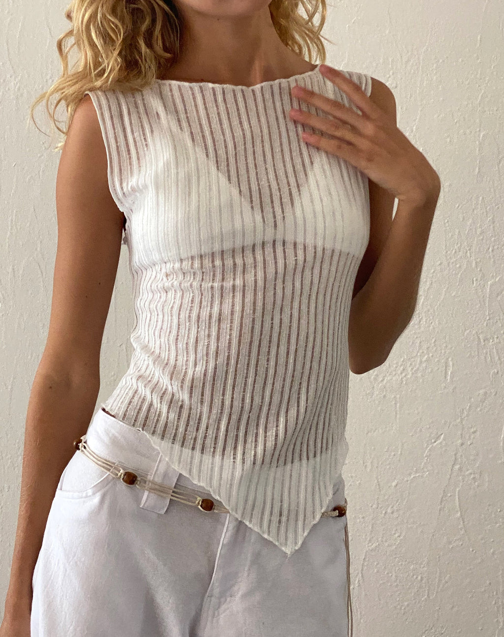 Etta Strickweste Top In Elfenbein
