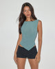Bild von Etta Vest Top in Metallic Jersey Blau