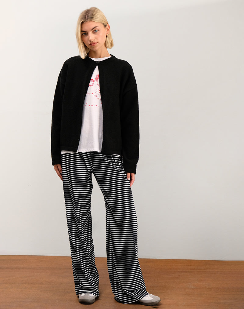 Eunice Hose in Schwarz und Weiß gestreift