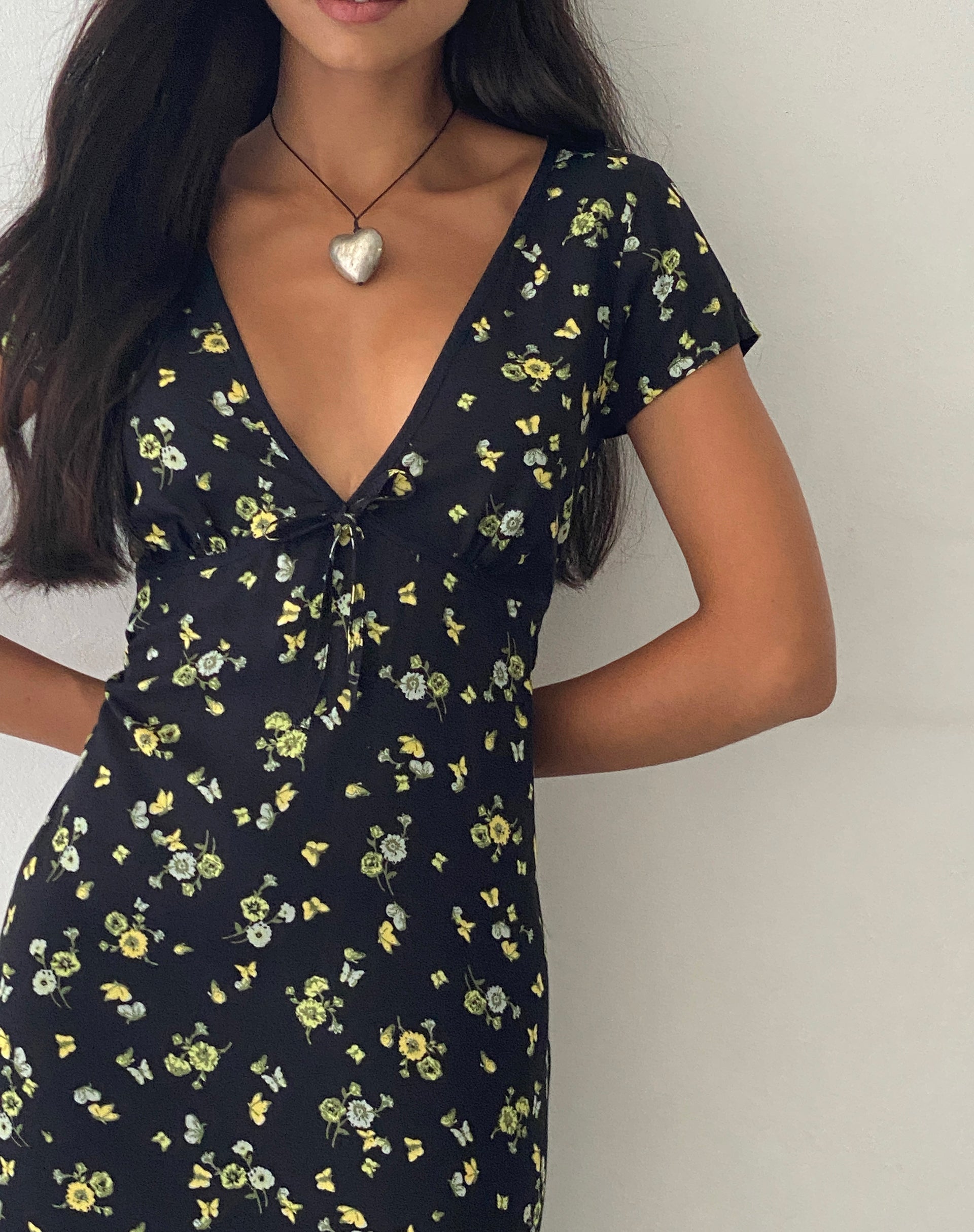 Bild von Eviaso Midikleid in Zitrone und Limone Schwarz