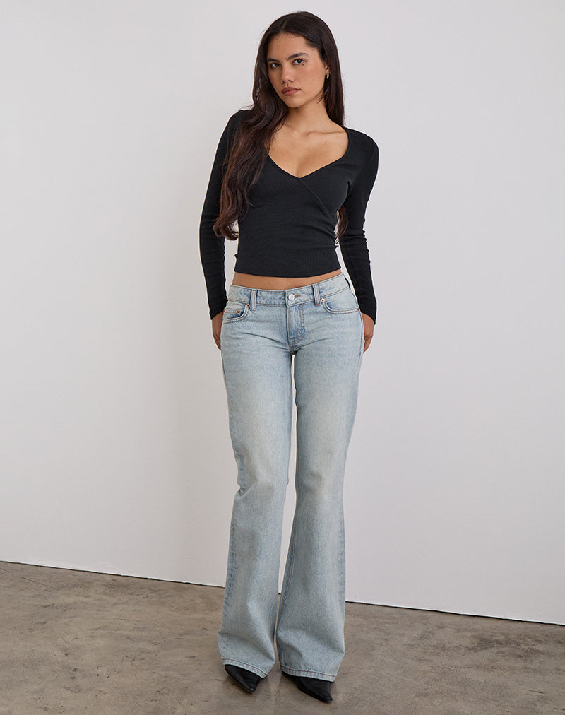 Extra flache Schlaghose in Breeze Blue Wash