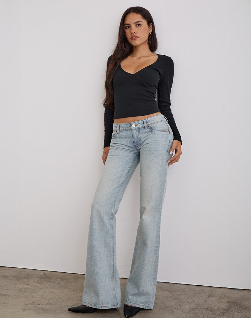 Bild von Extra Low Rise Flare in Breeze Blue Wash