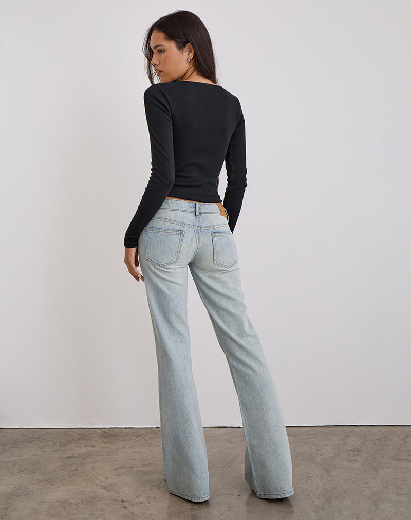 Bild von Extra Low Rise Flare in Breeze Blue Wash