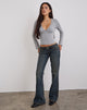 Bild von Extra Low Rise Flare Jeans in Dirty Green