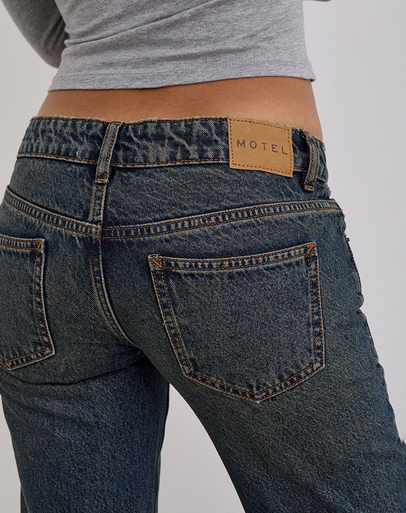 Bild von Extra Low Rise Flare Jeans in Dirty Green