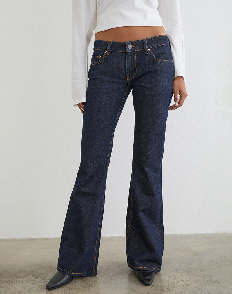 Bild von Extra Low Rise Flare Jeans in Indigo